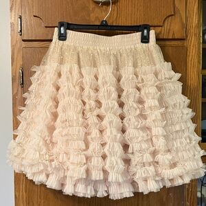 Beulah Ruffled Pink Skater Skirt